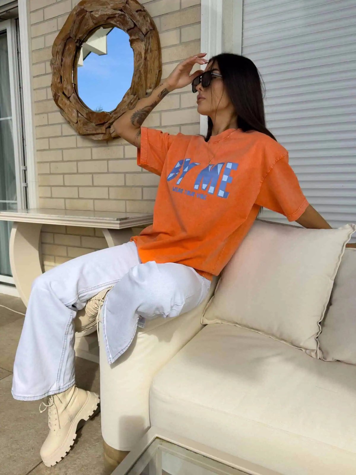 T-shirt dekatyzowany BALEN, pomarańczowy