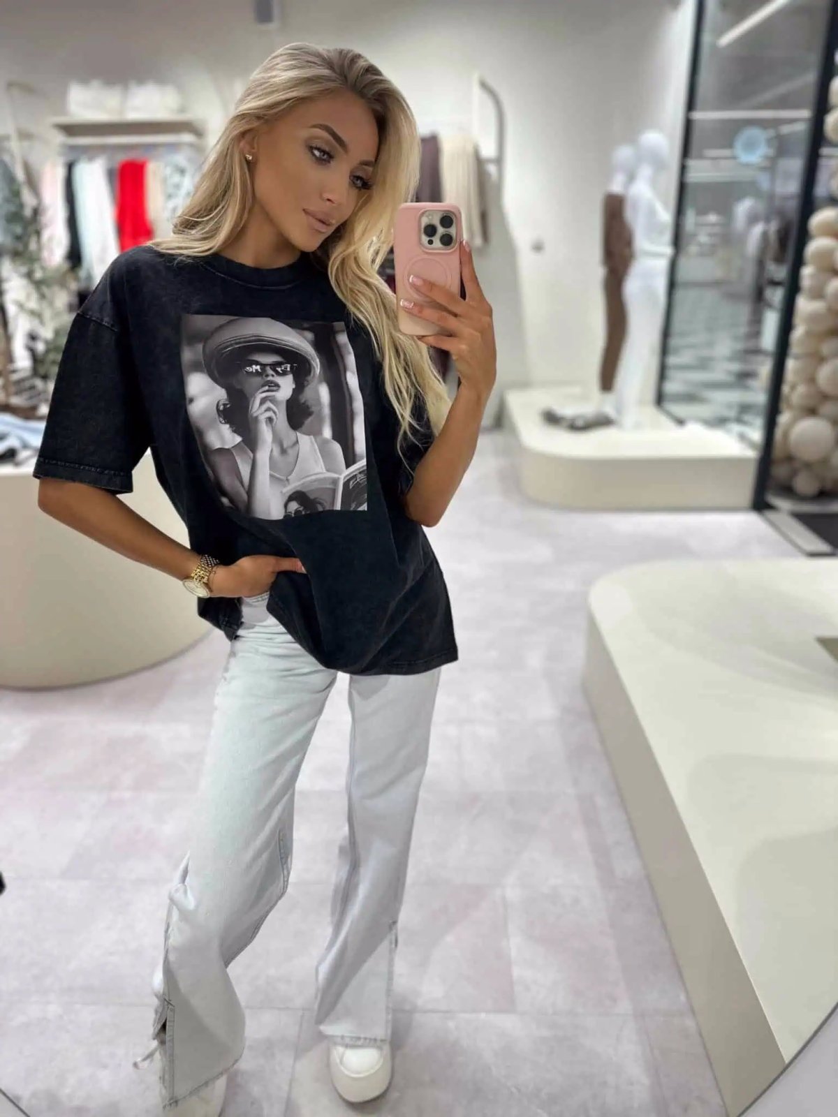 T-shirt dekatyzowany IMAGE, czarny