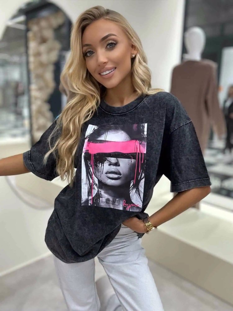 T-shirt dekatyzowany LOCK,...