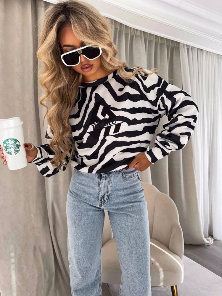 Bluza dresowa LUXIT, zebra