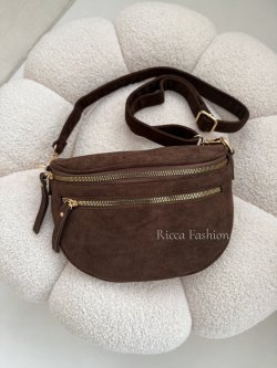 Torebka/nerka zamszowa MILEY, chocolate