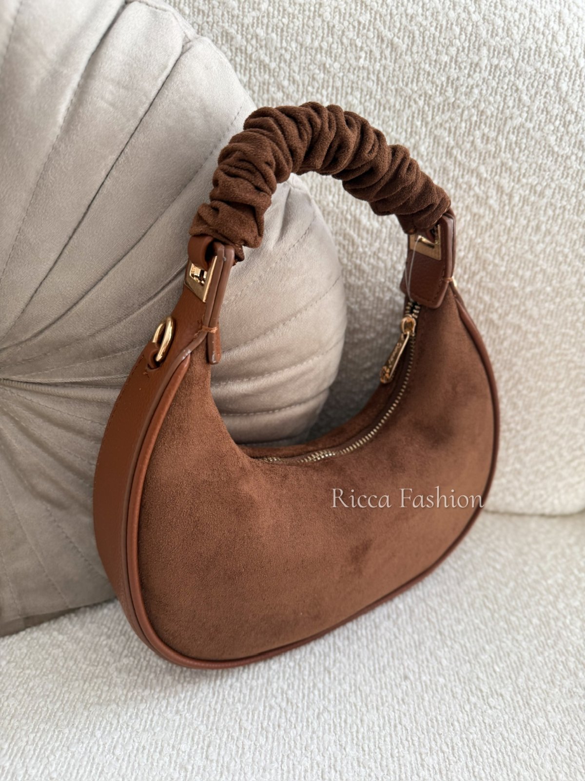 Torebka zamszowa SELENA, carmel