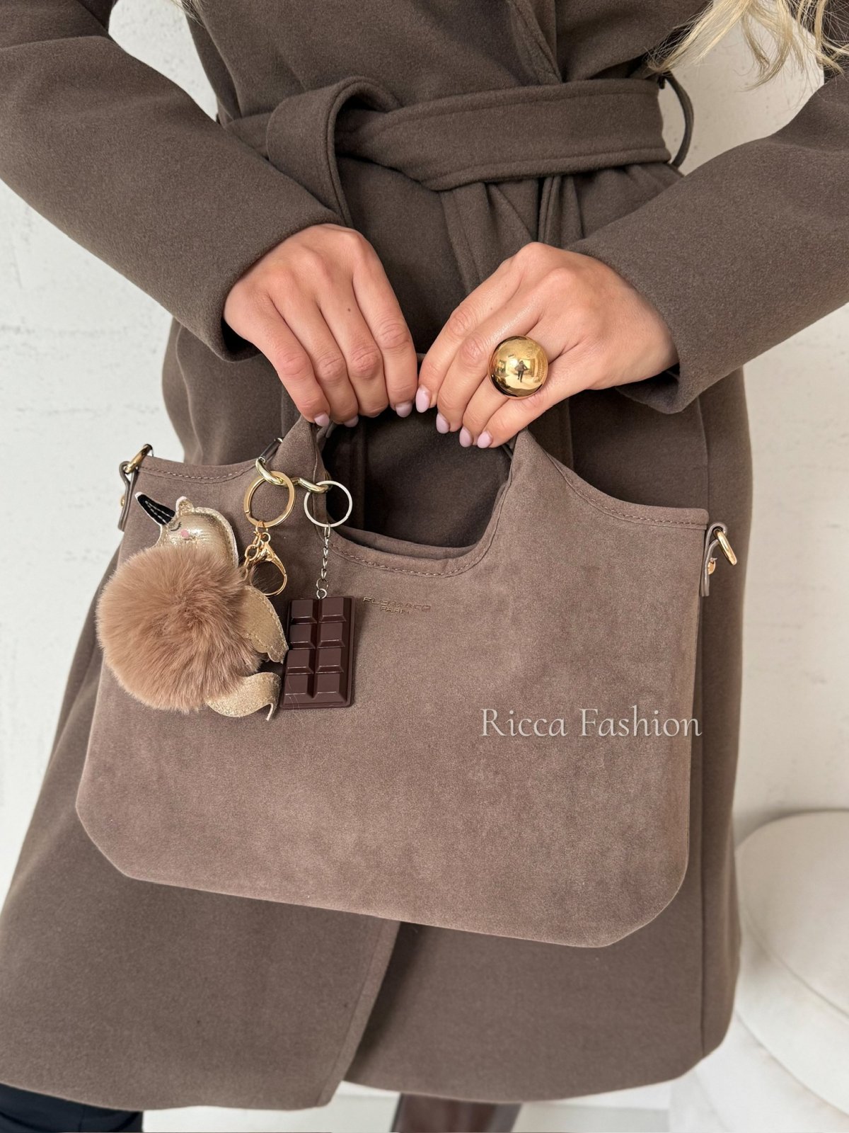 Torebka zamszowa CASSI, fango