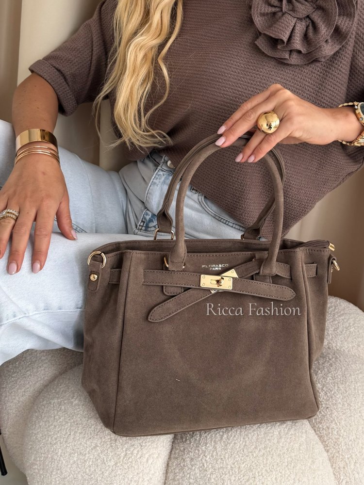 Torebka zamszowa ERMI, fango