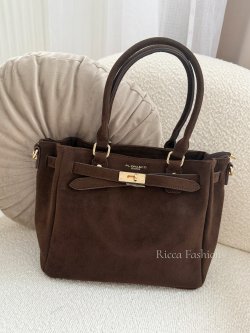 Torebka zamszowa ERMI, chocolate