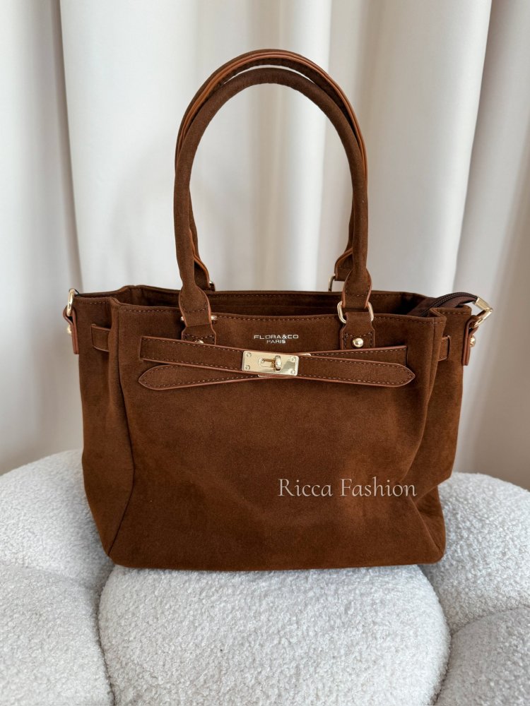 Torebka zamszowa ERMI, carmel