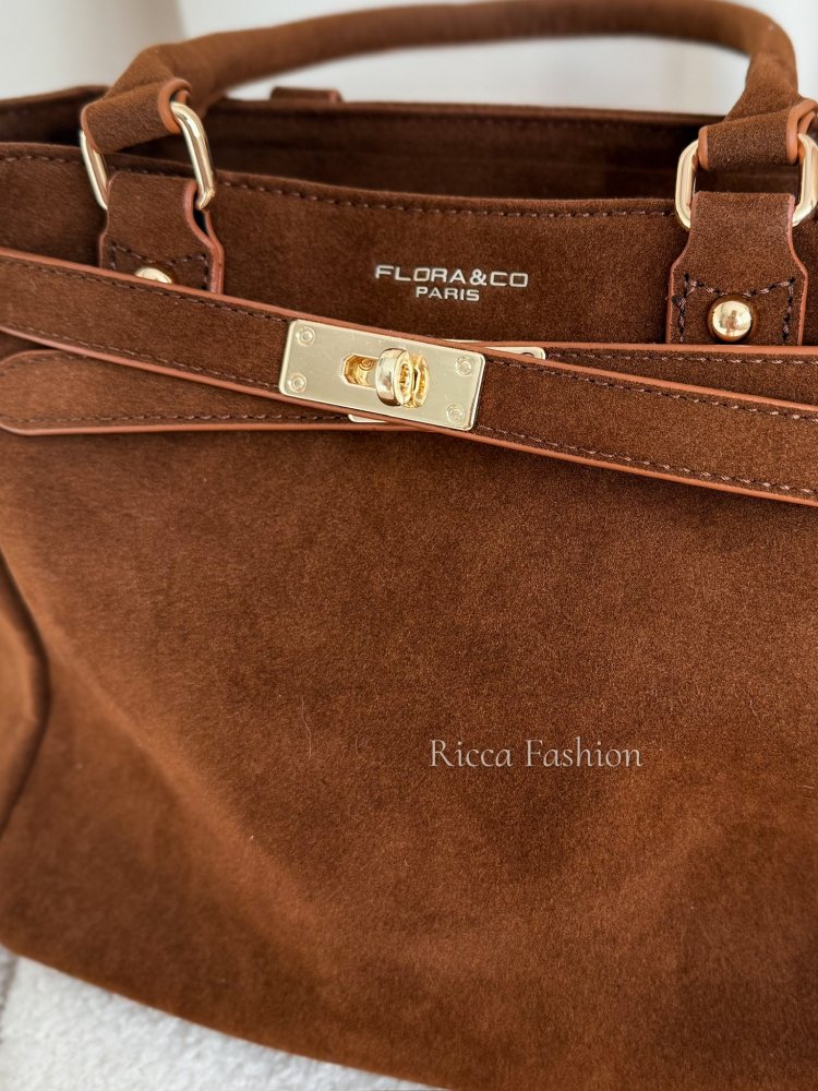 Torebka zamszowa ERMI, carmel