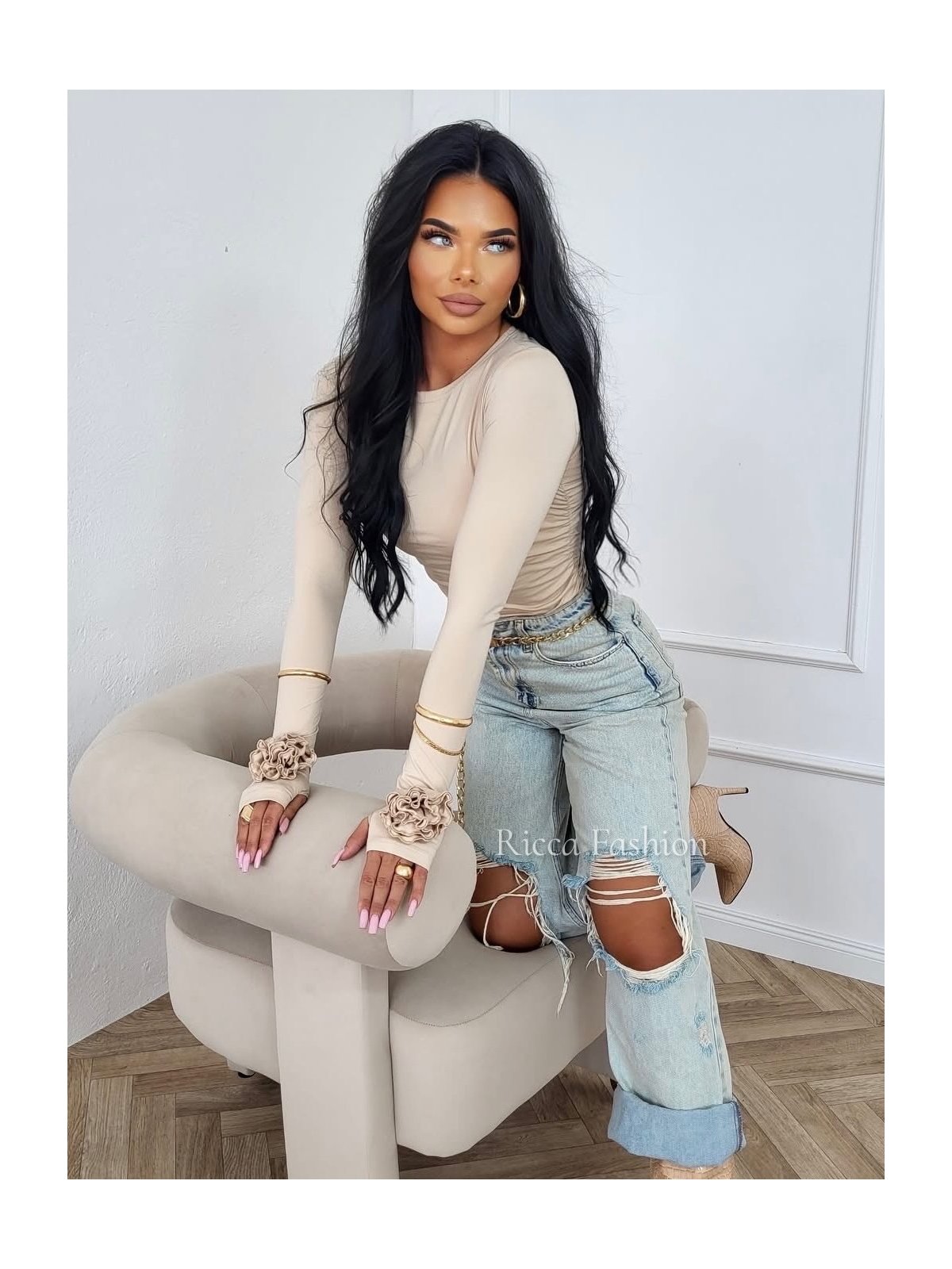 Bluzka z wiskozą premium ROSINA, beż