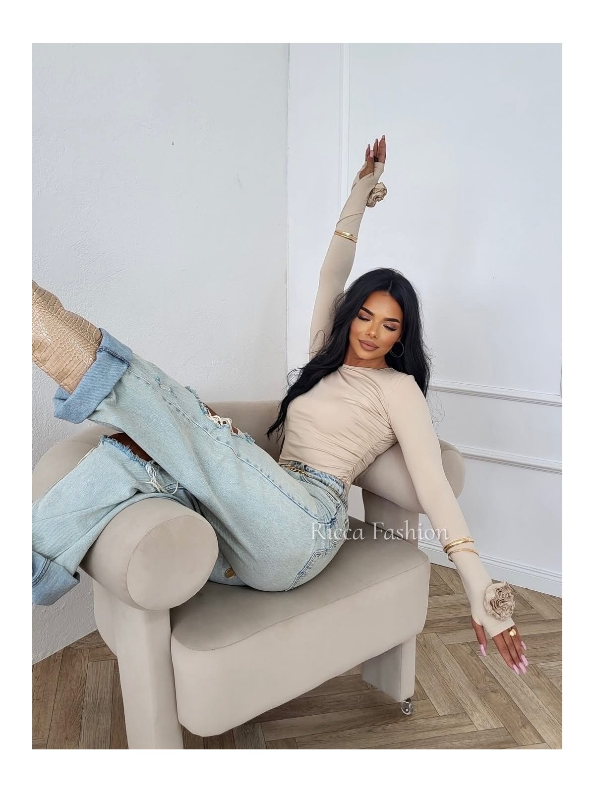 Bluzka z wiskozą premium ROSINA, beż