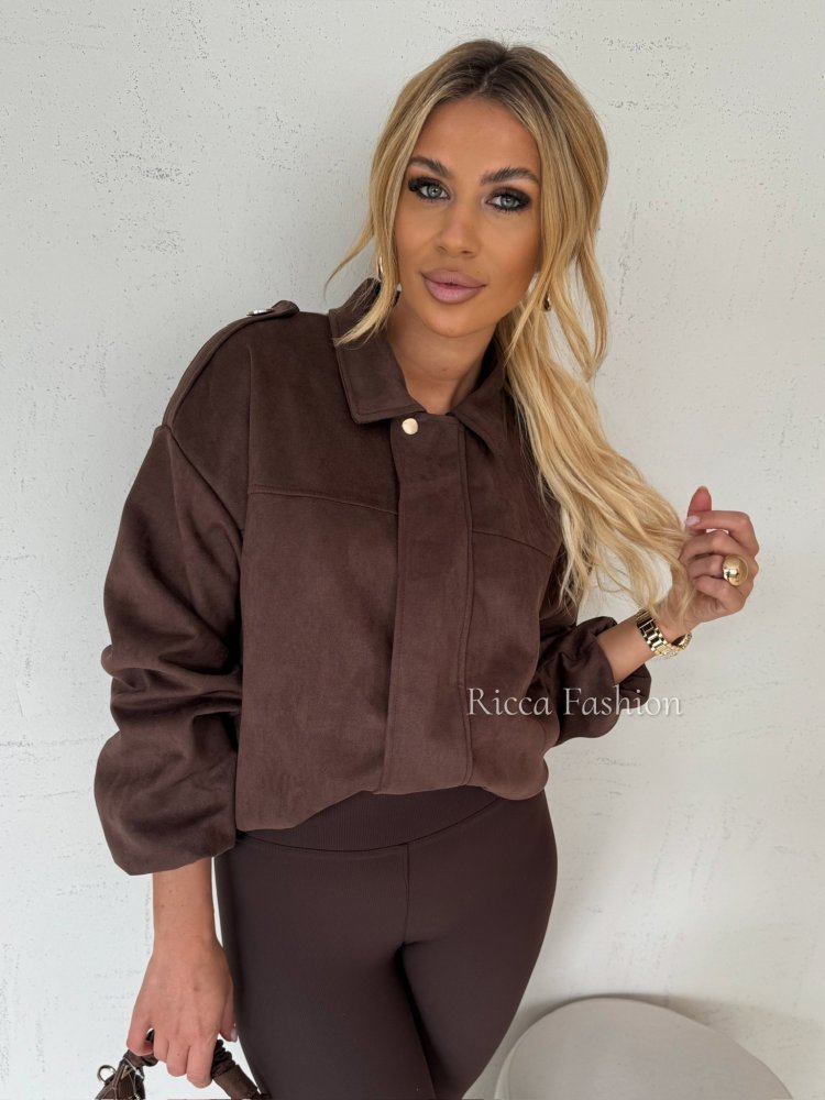 Kurtka zamszowa ZARINA, chocolate