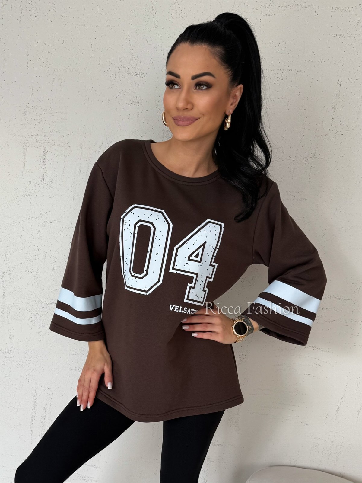 Bluza dresowa NUMBER 04, chocolate