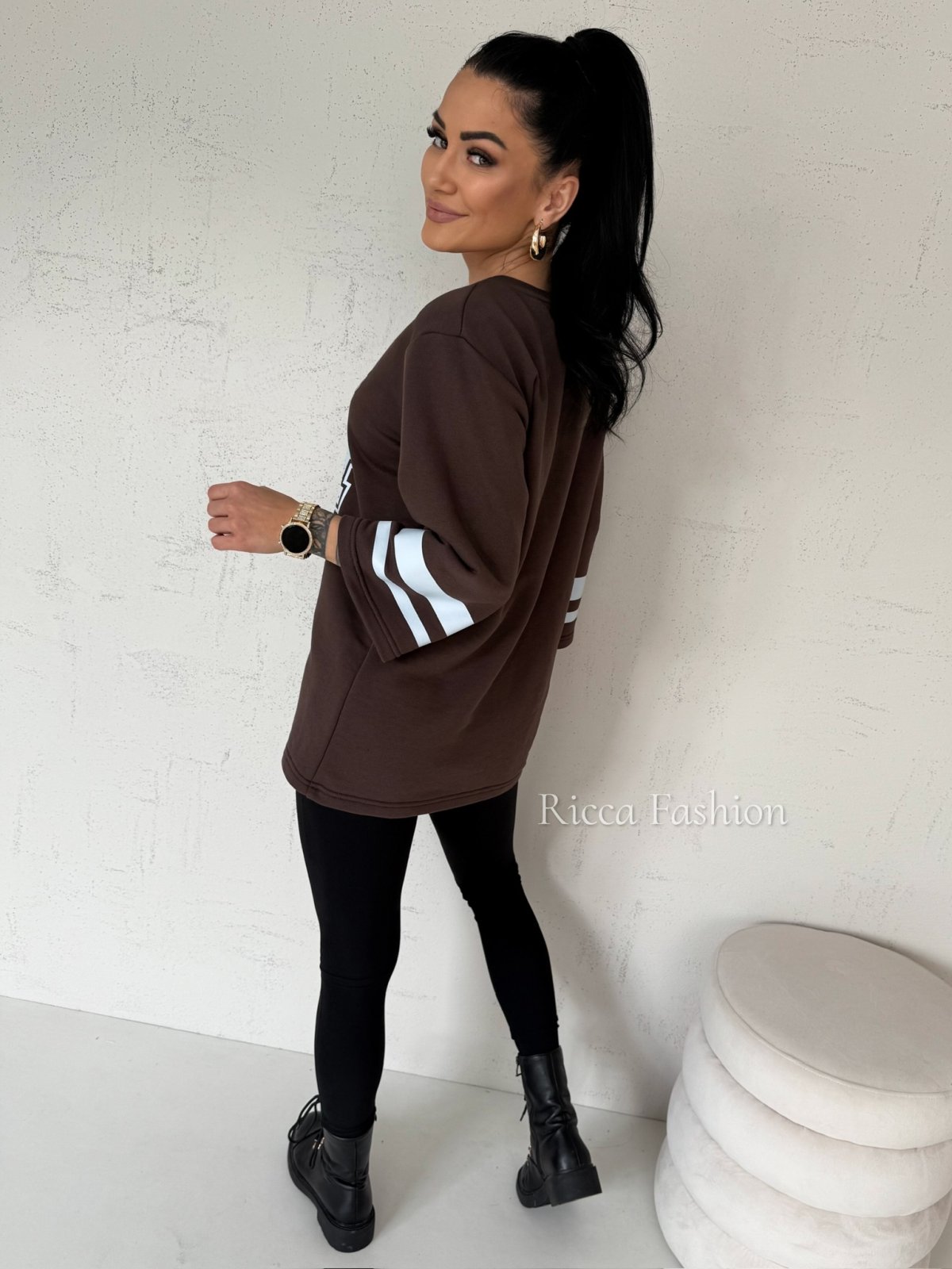 Bluza dresowa NUMBER 04, chocolate