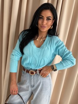 Sweter z wiskozą NIKO, blue