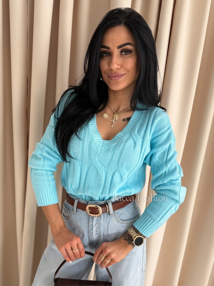 Sweter z wiskozą NIKO, blue