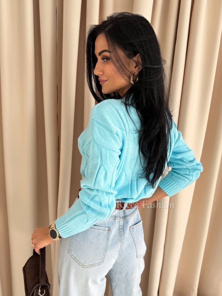 Sweter z wiskozą NIKO, blue