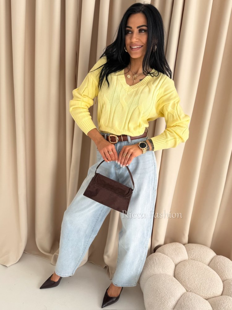 Sweter z wiskozą NIKO, banana