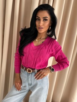 Sweter z wiskozą NIKO, fuchsia