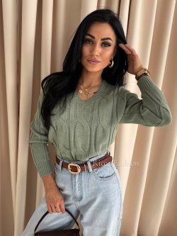 Sweter z wiskozą NIKO, matcha