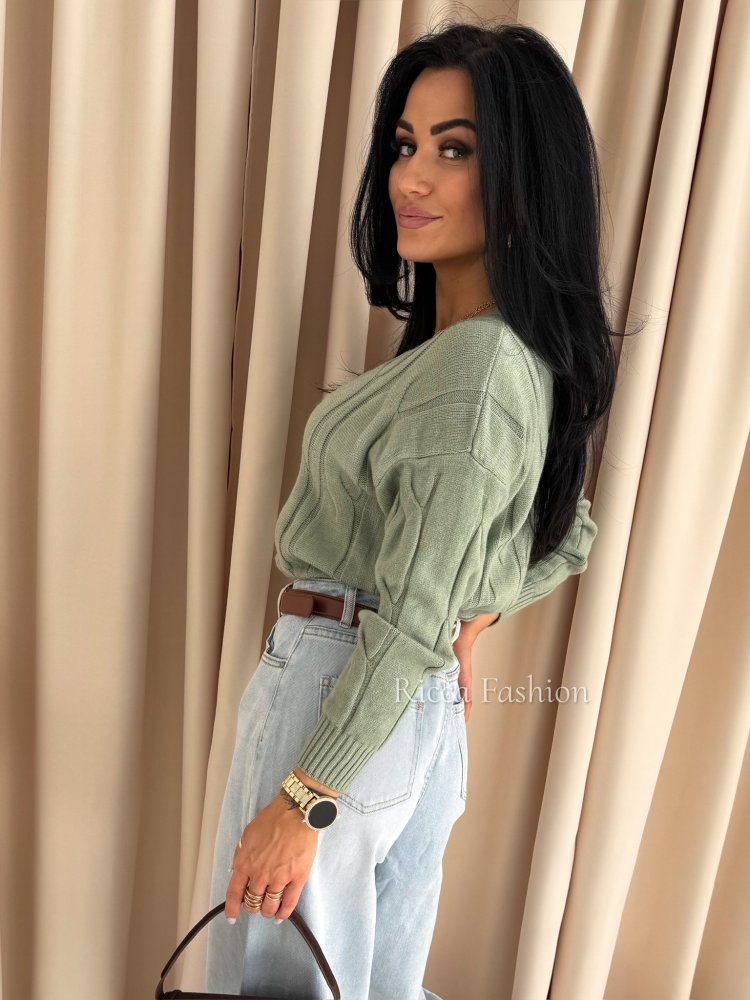 Sweter z wiskozą NIKO, matcha