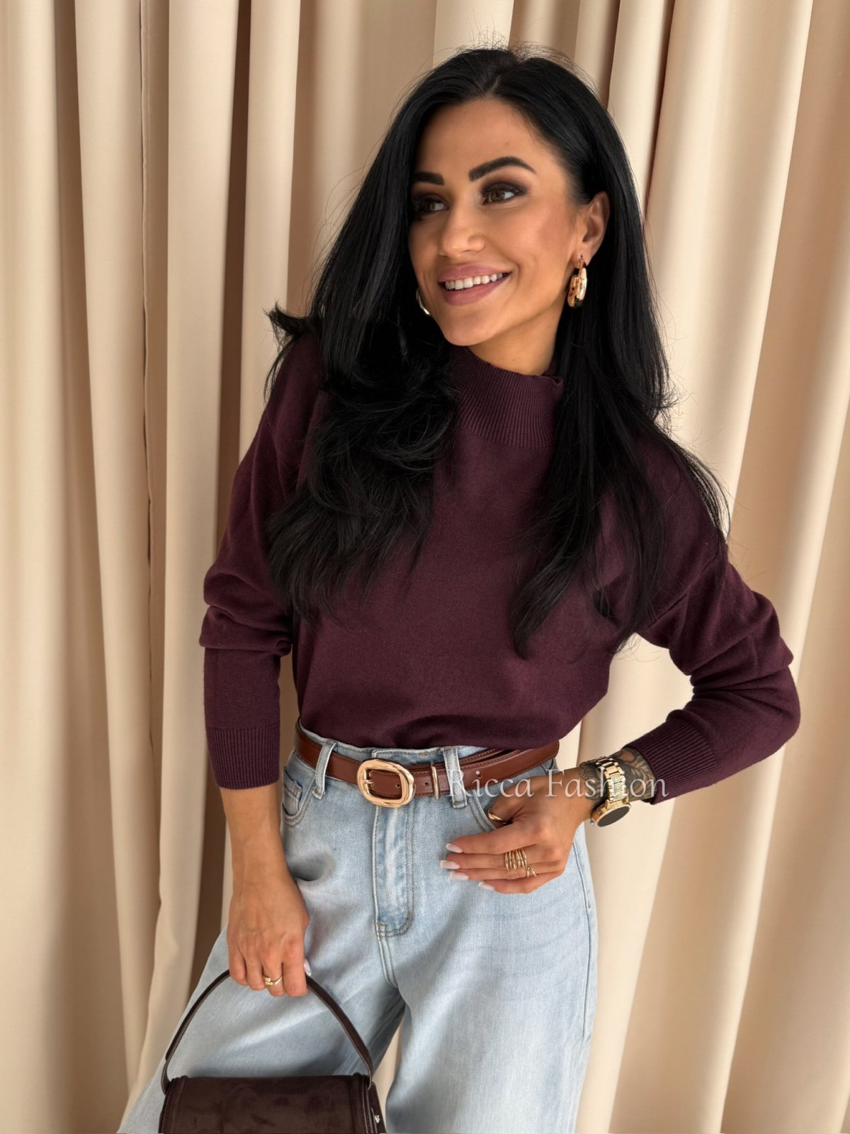 Półgolf/sweterek SALOME, plum