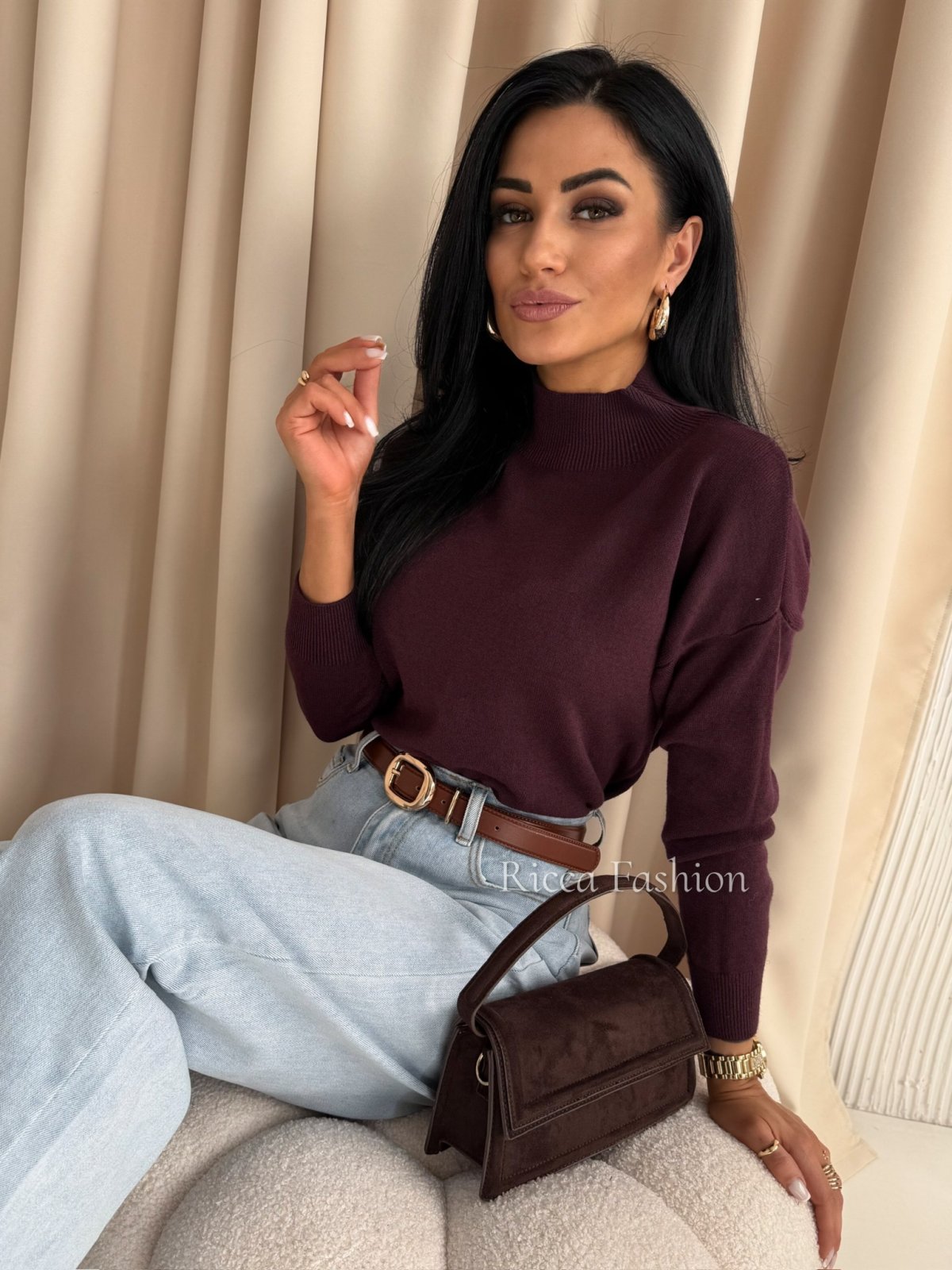 Półgolf/sweterek SALOME, plum