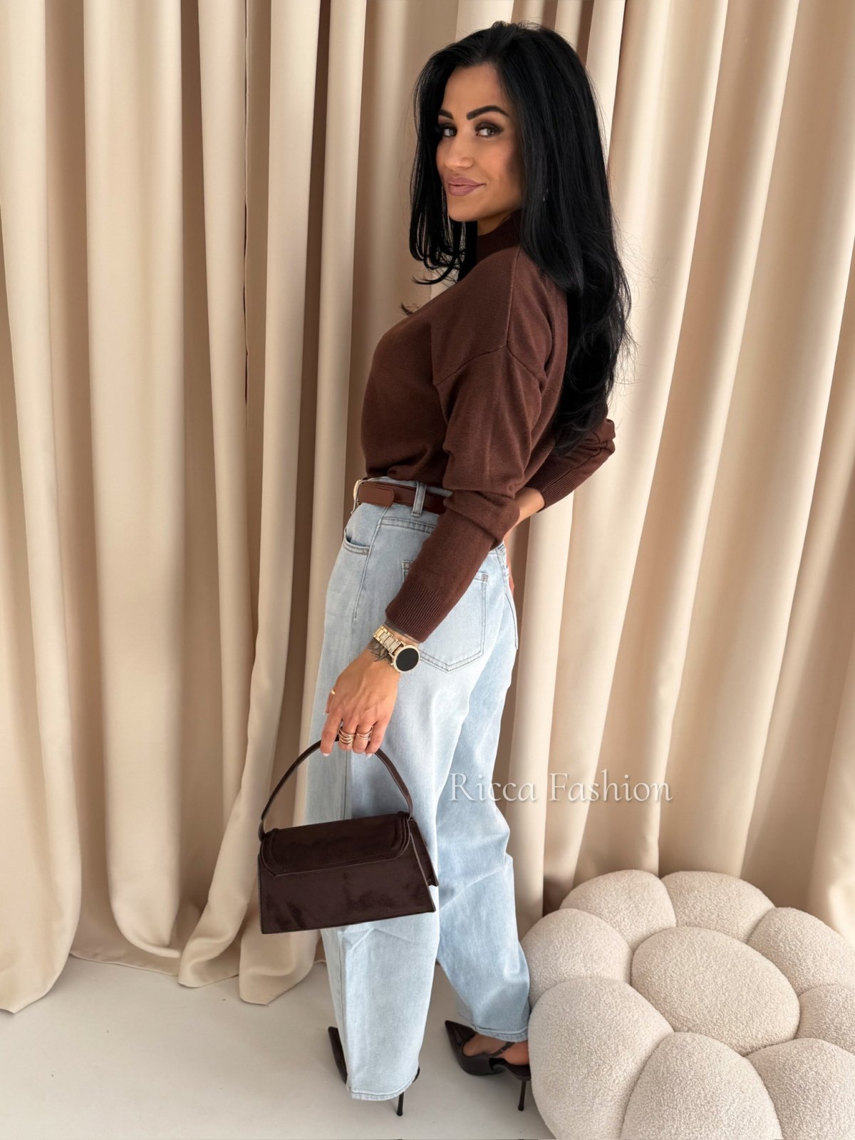 Półgolf/sweterek SALOME, milk chocolate