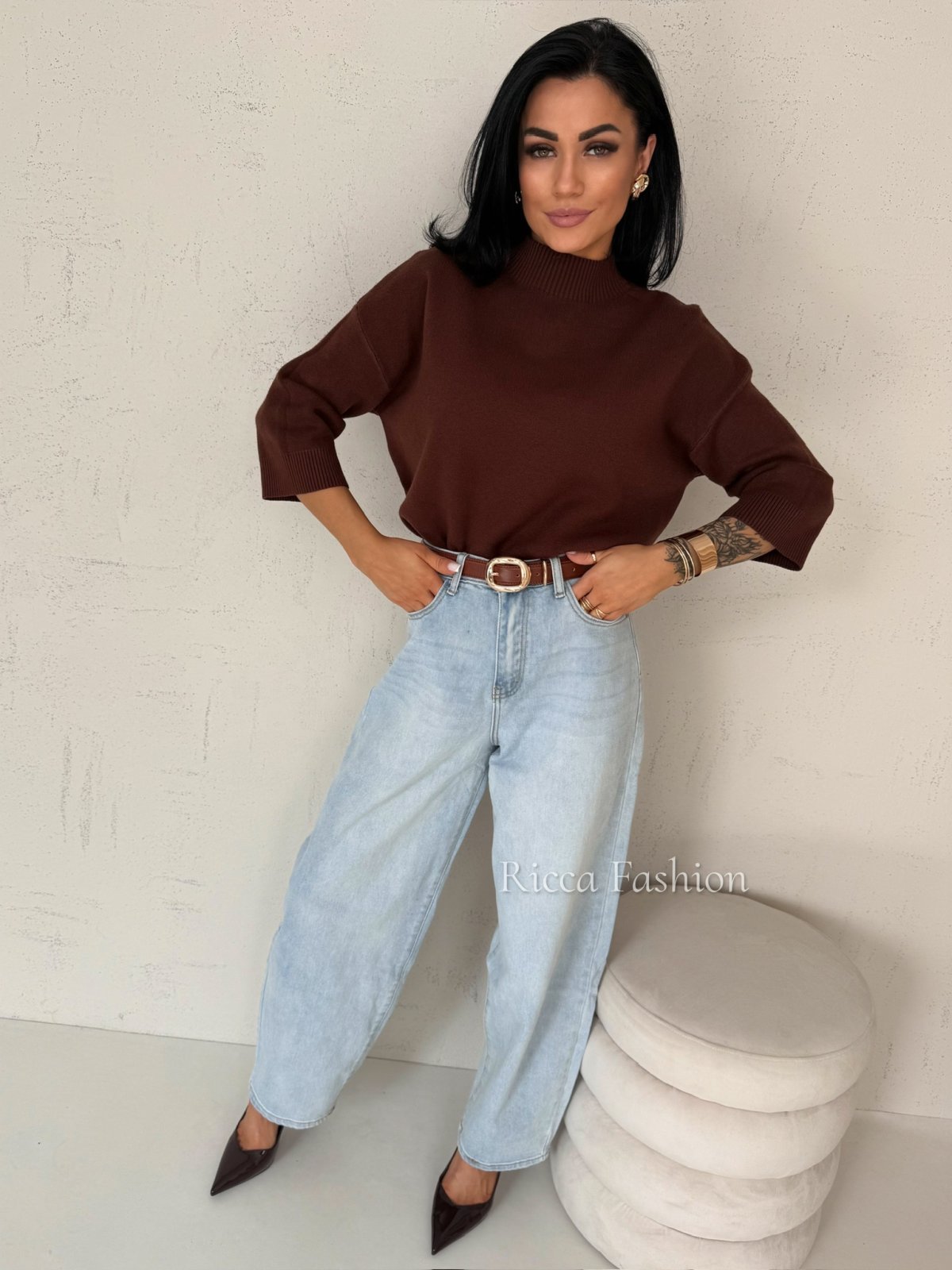 Półgolf pudełkowy SILVIO, chocolate