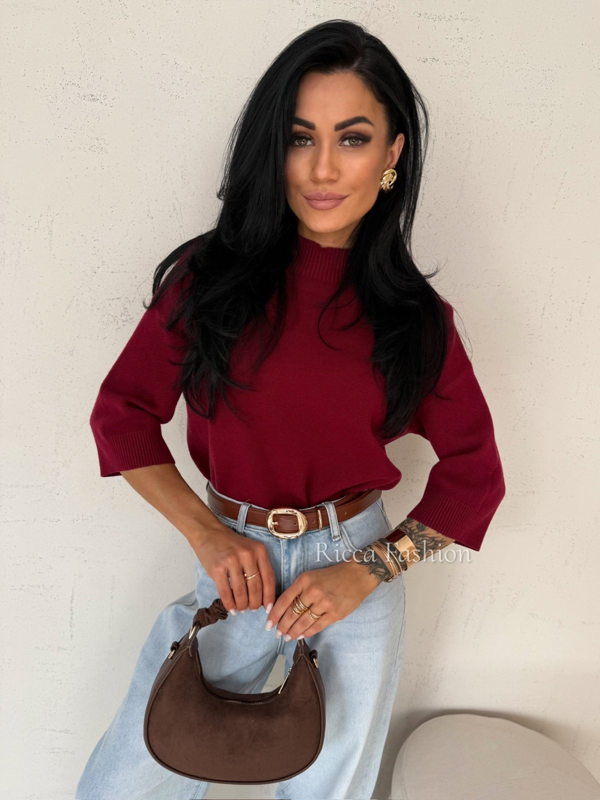 Półgolf pudełkowy SILVIO, bordo