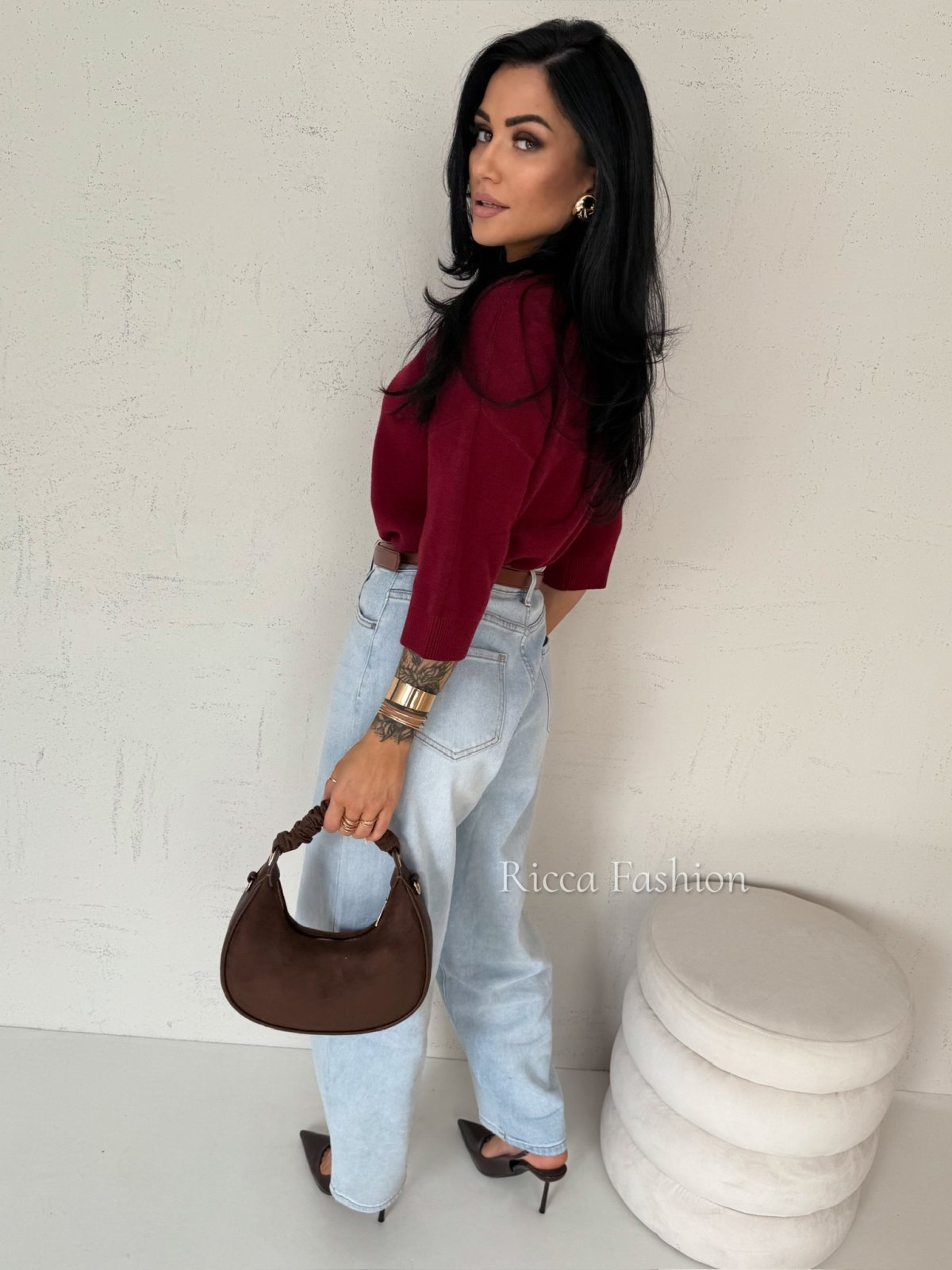 Półgolf pudełkowy SILVIO, bordo