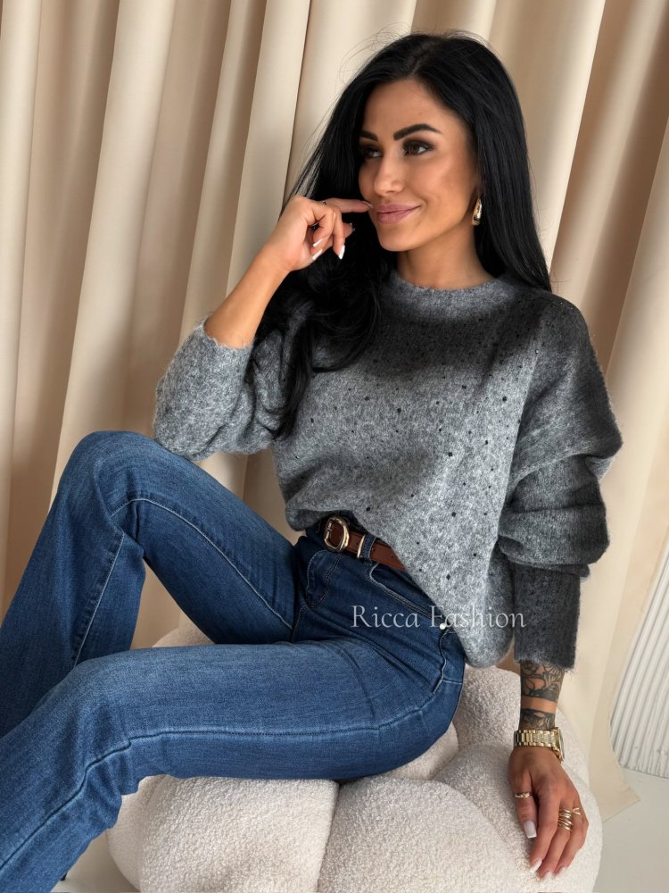 Sweter z wełną MAGNUS, gray