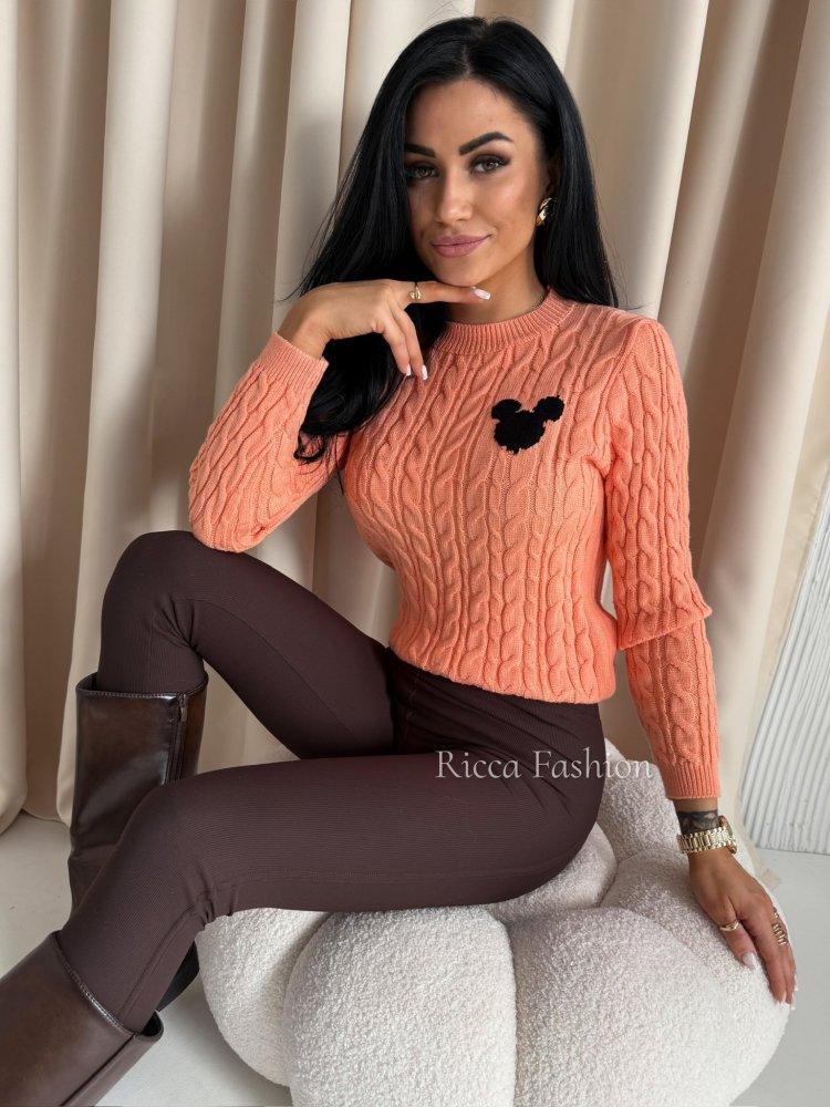 Sweter z wiskozą TEDDI, peach