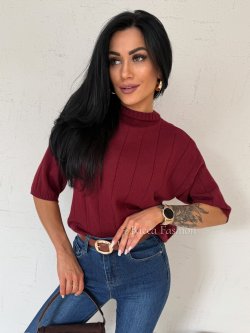 Sweter z wiskozą GISELLE, bordo