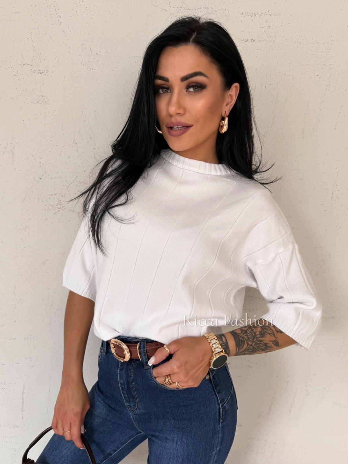 Sweter z wiskozą GISELLE, white