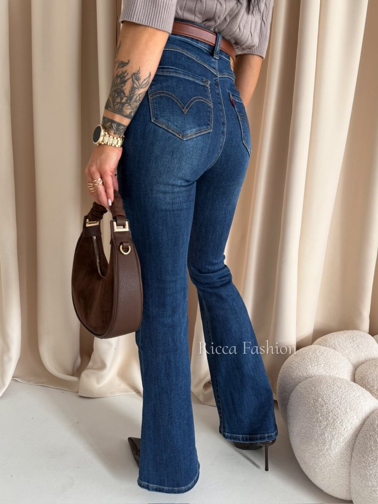 Spodnie dzwony CAMILLE, navy