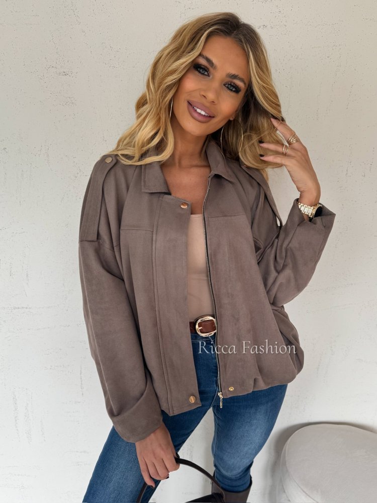 Kurtka zamszowa premium LUCA, cappuccino