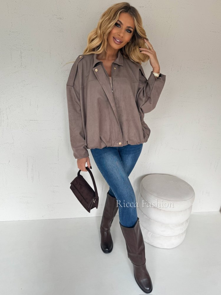 Kurtka zamszowa premium LUCA, cappuccino