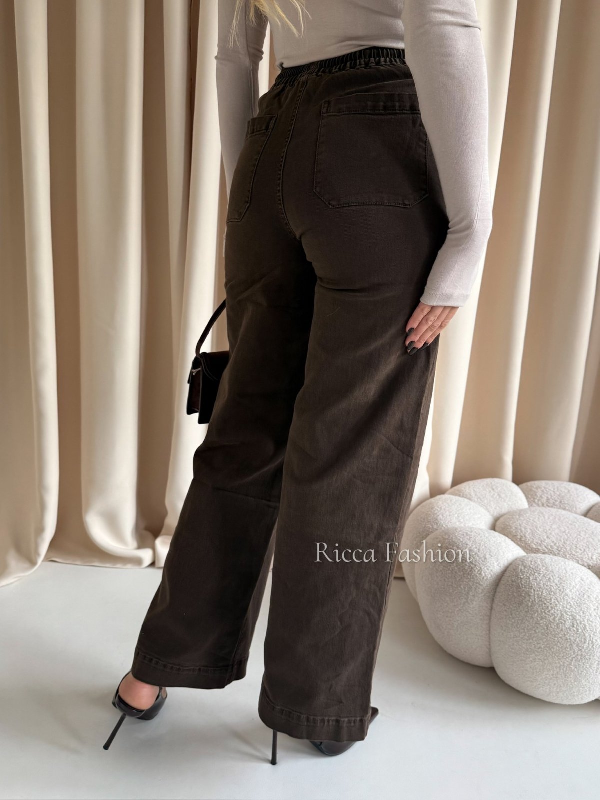 Spodnie straight leg HUGO, chocolate