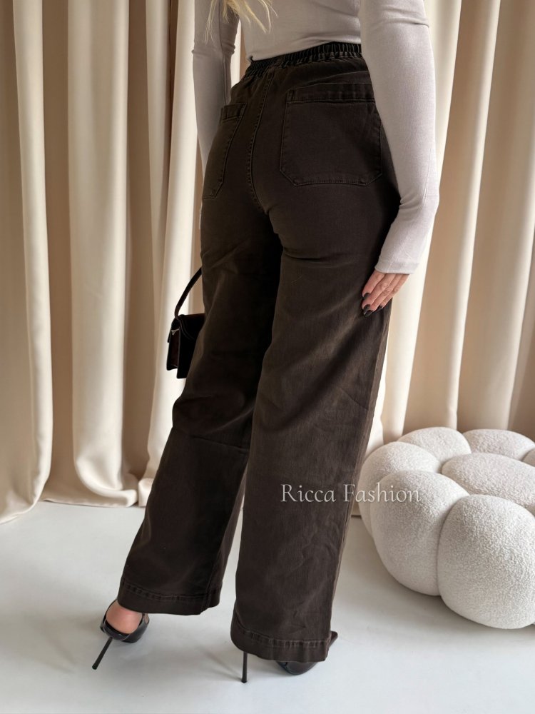 Spodnie straight leg HUGO, chocolate