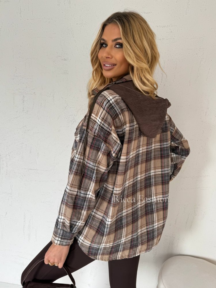 Koszula w kratę z wełną...