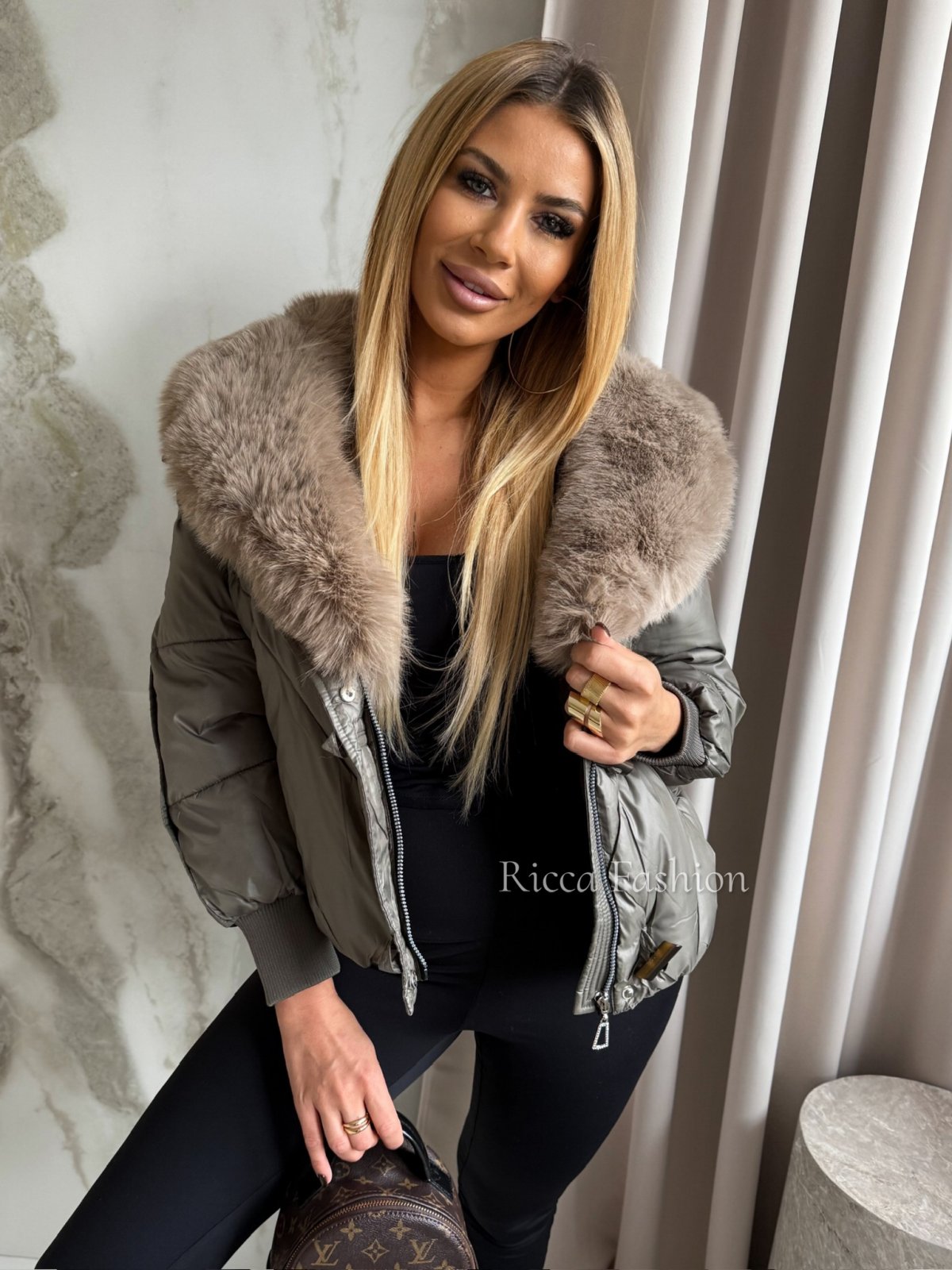 Kurtka pikowana LONDON, khaki