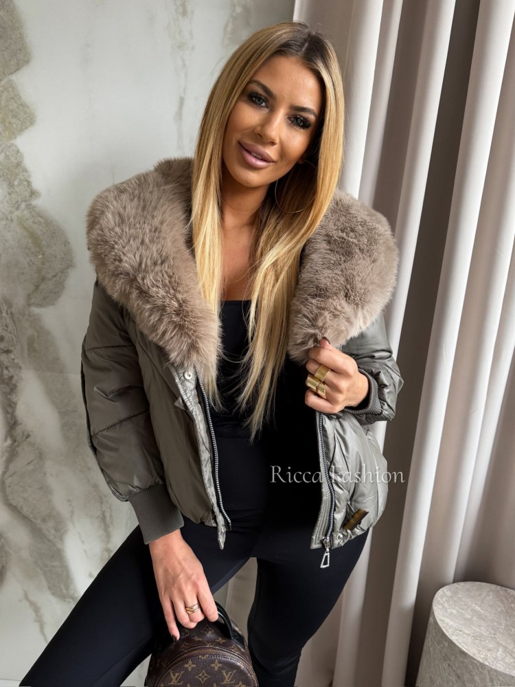 Kurtka pikowana LONDON, khaki