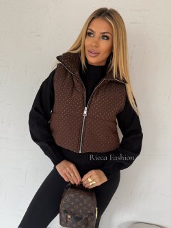 Kamizelka pikowana ANNE, chocolate