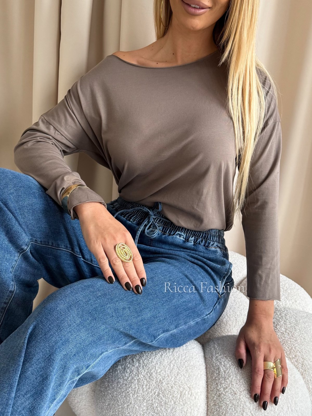 Bluzka bawełniana DAILY, mocca