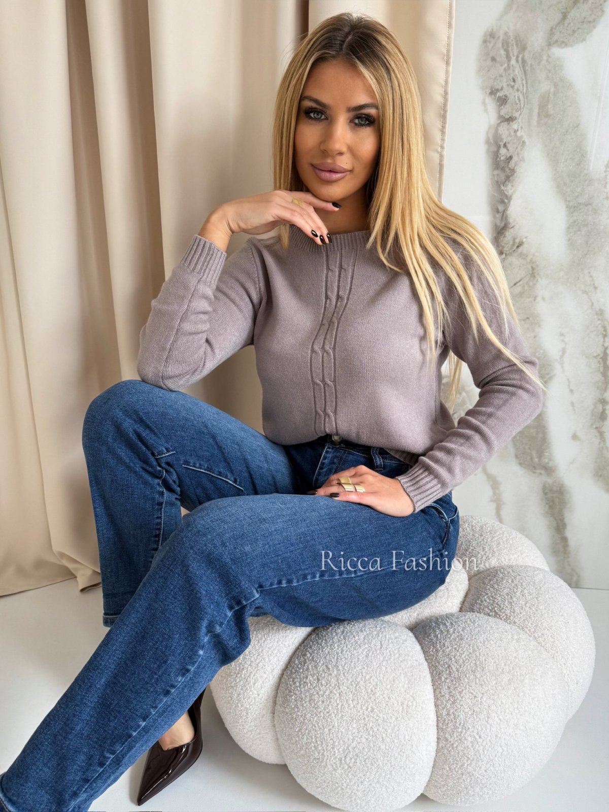 Sweter z wiskozą FREY, fango