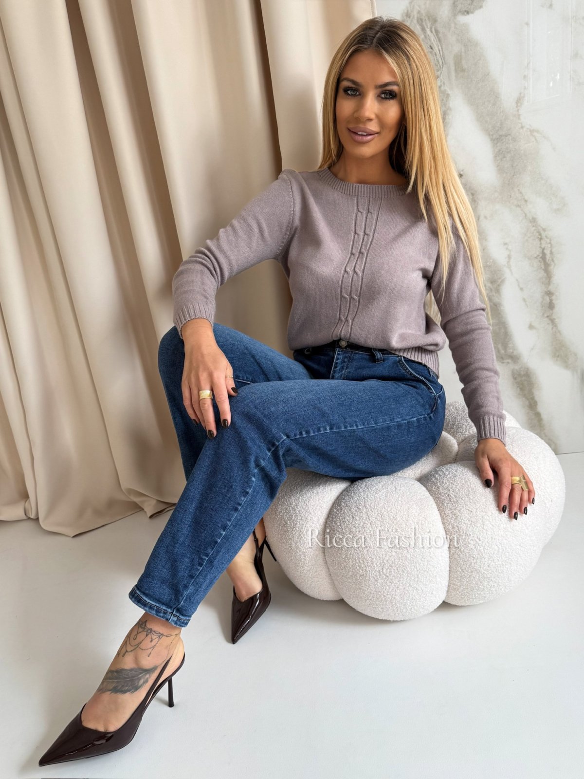 Sweter z wiskozą FREY, fango