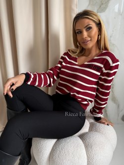 Sweter z wiskozą MINNSI LONG, bordo