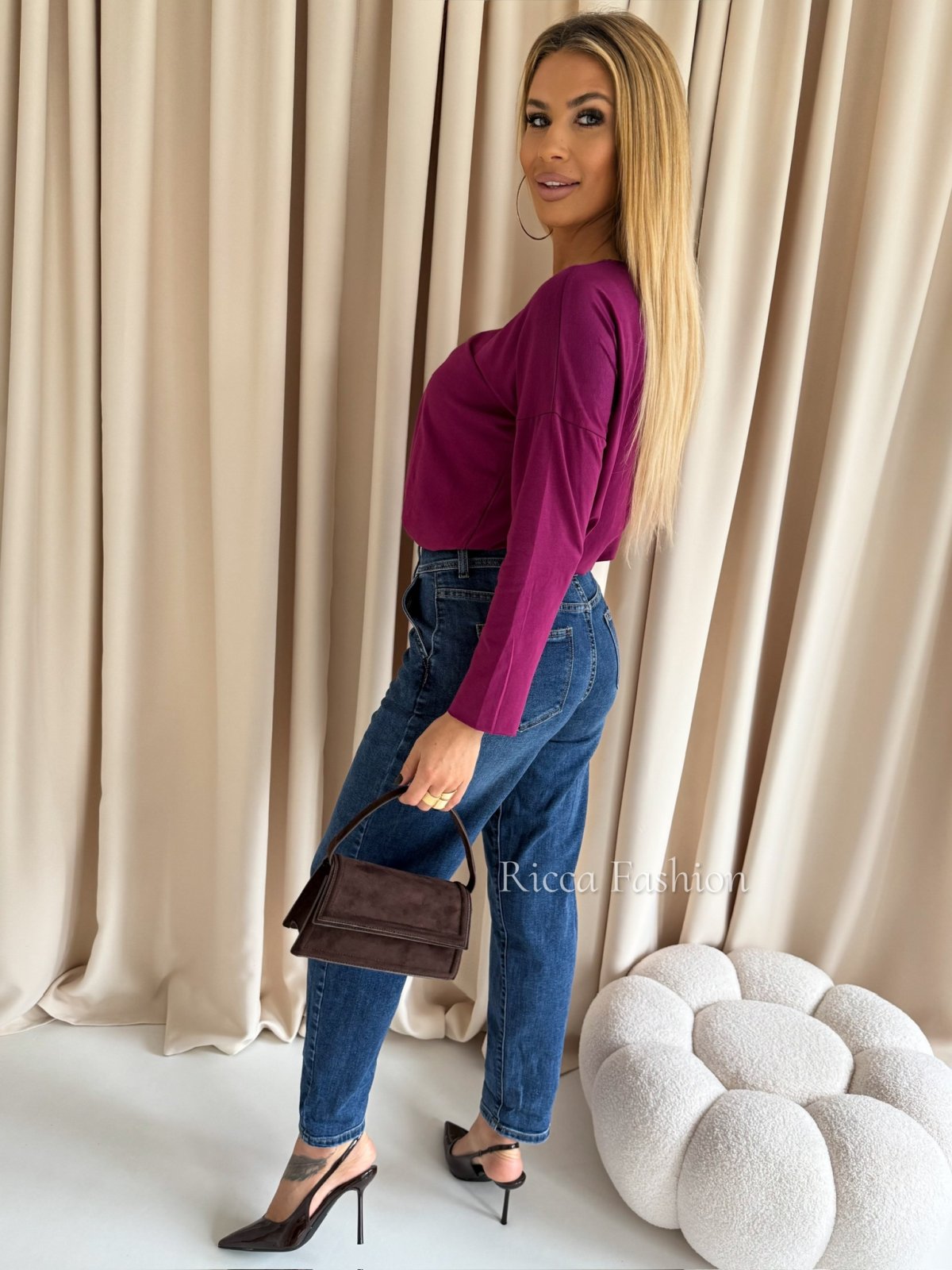 Spodnie balloon FLEUR, navy