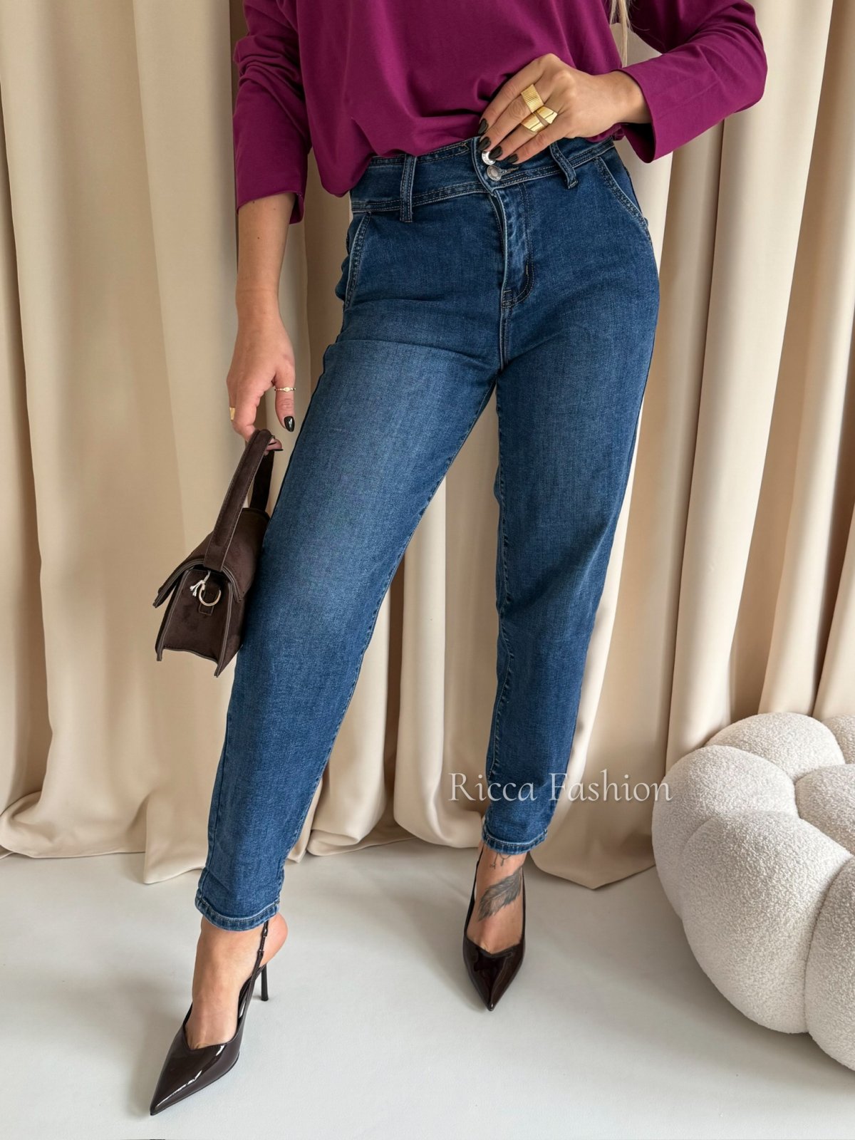 Spodnie balloon FLEUR, navy