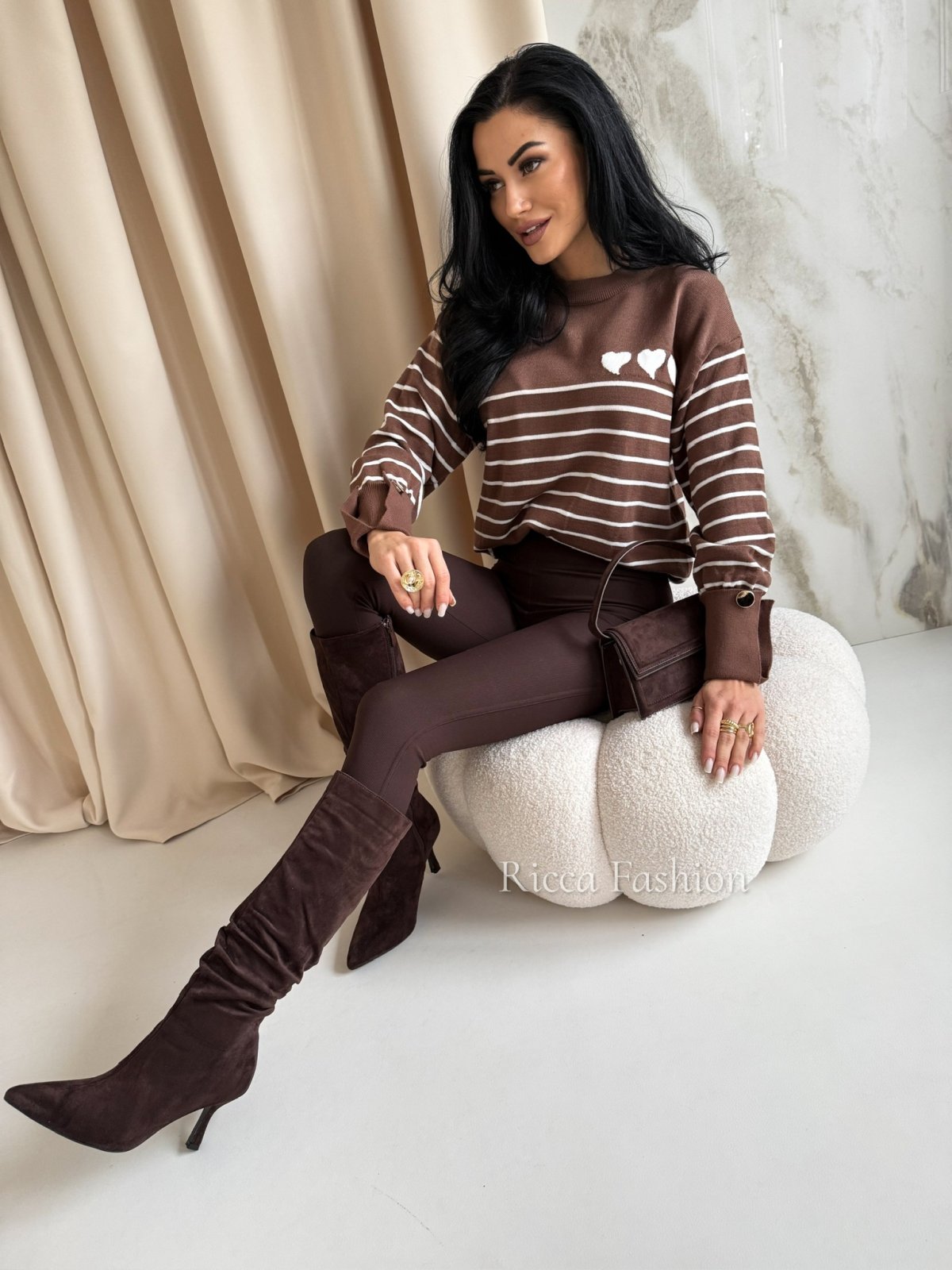 Sweter z wiskozą MILO, chocolate