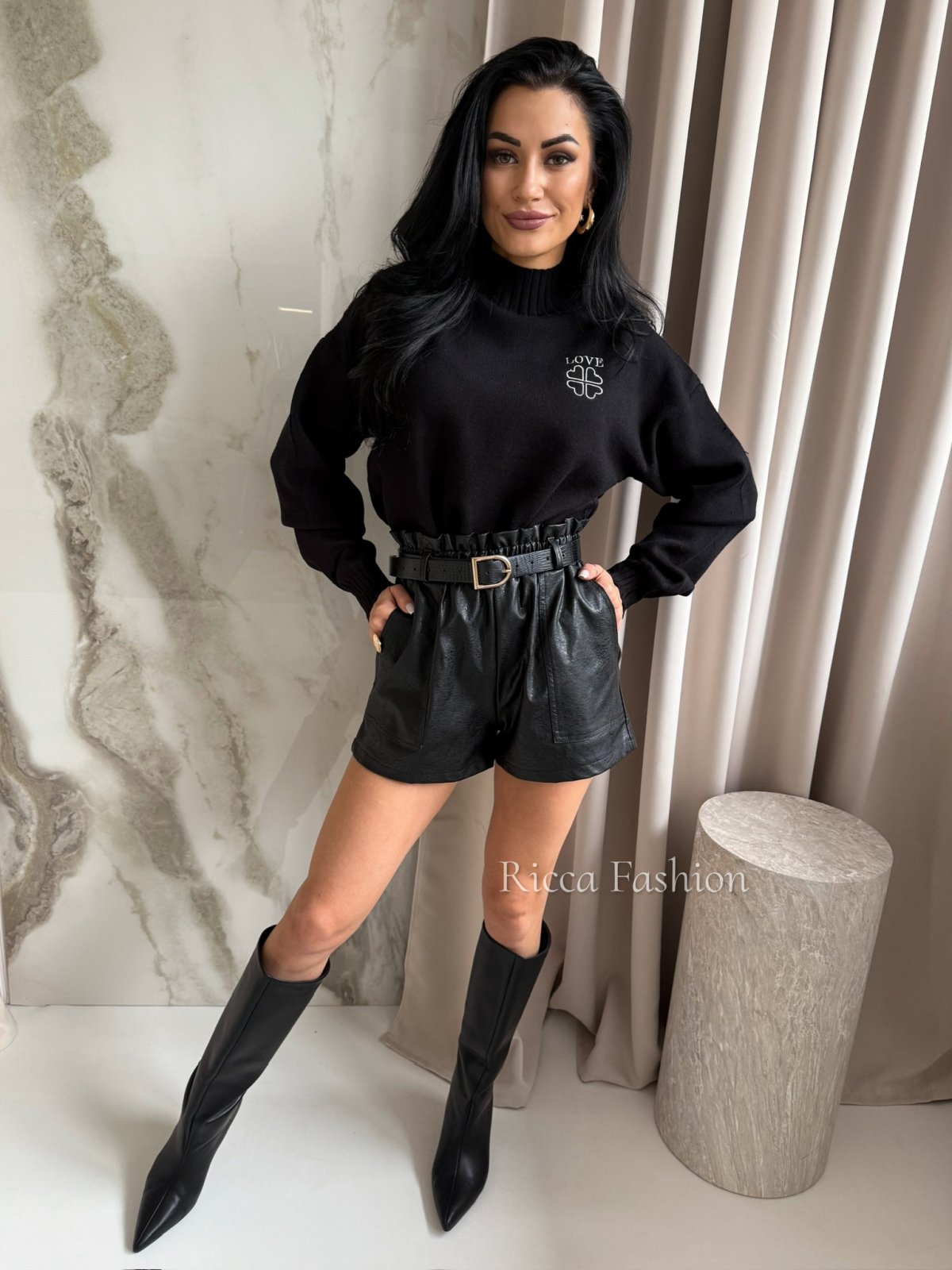 Półgolf/sweterek LOVELY, black